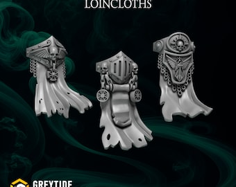 3d Printed Loincloths x 5 Eternal Pilgrims Big Scale Loincloth Upgrade Bits Kitbash Bits Greytide Studio