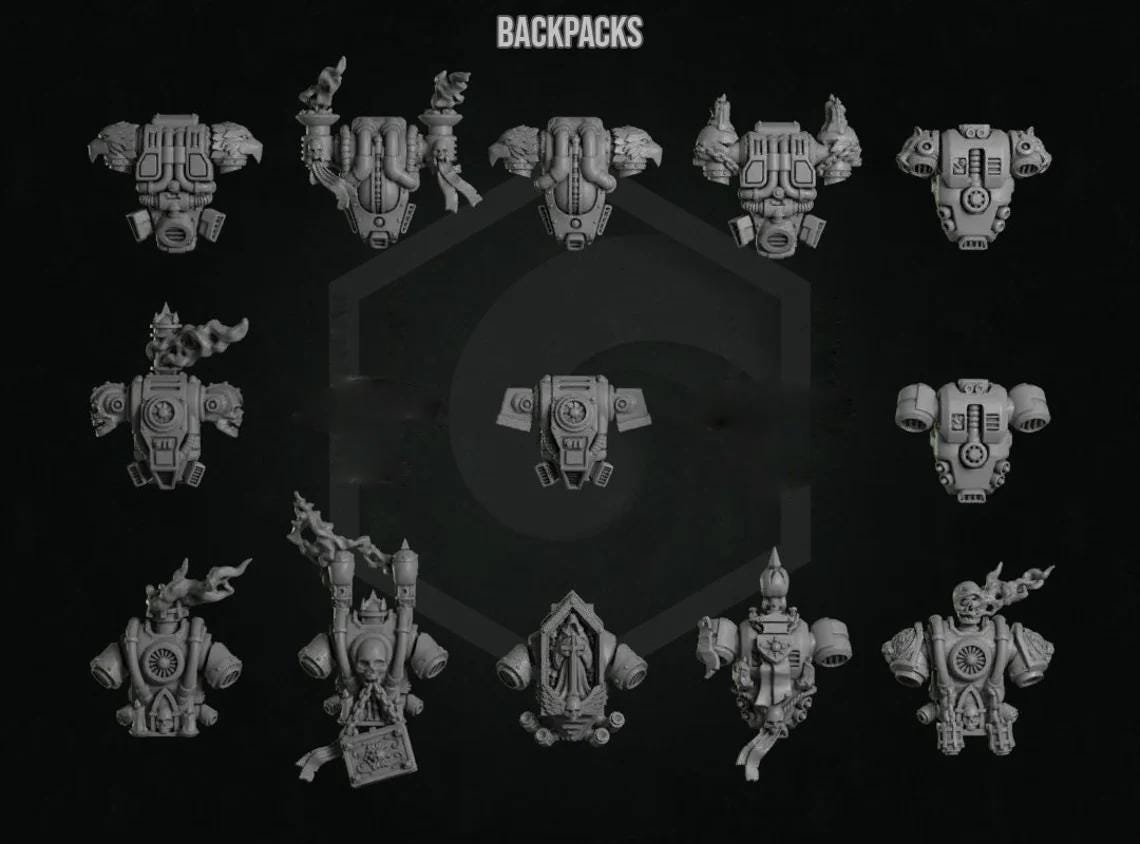 Lot De 14 Figurines Warhammer 40K Chaos Space Marines - Oldhammer - Pièces Détachées