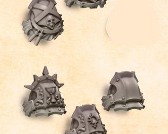 3d Printed Shoulder Pads x10 Crimson Lords Prime Armor Upgrade Conversion Bits Kitbash Bits Greytide Studio