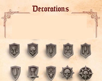 3d Printed Shoulder Shields x 10 Crimson Lords Accessory Armor Upgrade Bits Kitbash Bits Greytide Studio