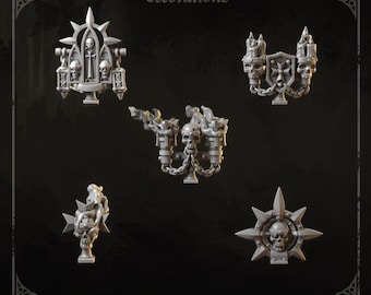 3d Printed Backpack Decorations x 5 Eternal Crusaders Bits Big Scale Upgrade Big Armor Templar Bits Kitbash Greytide Studio