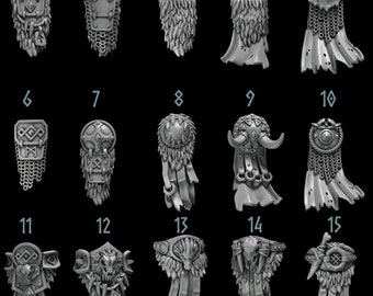 3d Printed Loincloth x 10 Primal Hounds Armor Upgrade Bits Veteran Tribal Bits Kitbash Bits Greytide Studio