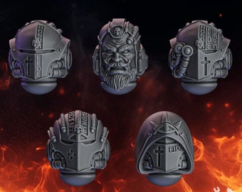 3d Printed Crusader Helmets x 10 Pactum Aeternum Set Veteran Armor Upgrade Bits Warden Templar Bits Kitbash Conversion Set 1 DakkaDakka