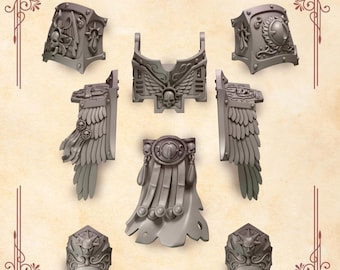3d Printed Ancient Armor Upgrade Bits Crimson Lords Dread Kit Redemption Scale Bits Conversion Kitbash Bits Greytide Studio