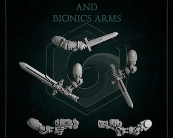 3d Printed Arms w Weapons x 5 Bionics Poses Eternal Pilgrims Prime Upgrade Bits Crusader Templar Upgrade Bits Kitbash Bits Greytide Studio