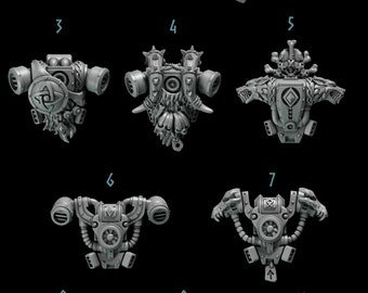 3d Printed Backpacks x 10 Primal Hounds Conversion Armor Upgrade Bits Kitbash Bits Greytide Studio