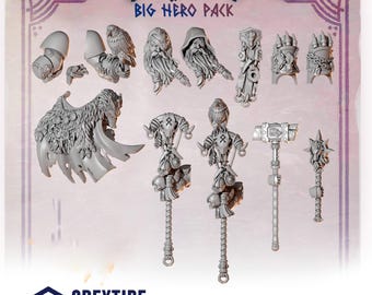 3d Printed Big Hero Pack Primal Hounds Expansion Big Scale Upgrade Bits Kitbash Bits Greytide Studio