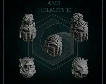 3d Printed Lion Helmets x10 Eternal Pilgrims Bits Prime Armor Upgrade Bits Kitbash Bits Greytide Studio