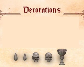 3d Printed Armor Upgrade x 15 Crimson Lords Armor Decoration Embellishment Decoration Armor Upgrade Bits Kitbash Greytide Studio