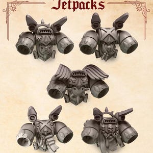 3d Printed Jetpacks x5 Crimson Lords Jump Pack Jet Pack Upgrade Bits Kitbash Bits Conversion Bits Greytide Studio