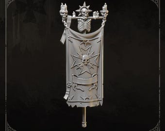 3d Printed Banners x 2 Eternal Crusaders Big Scale Upgrade Bits Kitbash Bits Greytide Studio