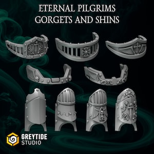 3d Printed Gorgets and Shins Eternal Pilgrims Bits Termi Armor Upgrade Kitbash Bits Greytide Studio