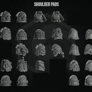 3d Printed Big Shoulder Pads x 10 Eternal Pilgrims Termi Crusader Templar Armor Upgrade Conversion Bits Kitbash Bits Greytide Studio