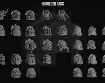 3d Printed Big Shoulder Pads x 10 Eternal Pilgrims Termi Crusader Templar Armor Upgrade Conversion Bits Kitbash Bits Greytide Studio