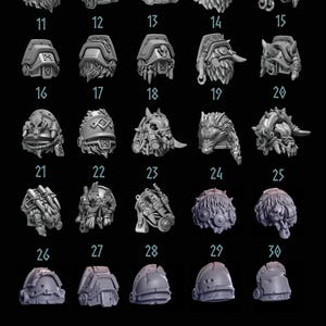 3d Printed Shoulder Pads x 10 Primal Hounds Shoulder Pauldron Prime Armor Upgrade Bits Tribal Bits Kitbash Conversion Runic Greytide Studio