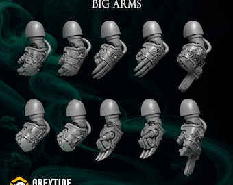 3d Printed Big Claws Fists x 5 Eternal Pilgrims Big Scale Arms Chain Fist Armor Upgrade Bits Kitibash Bits Greytide Studio