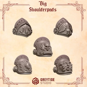 3d Printed Big Shoulder Pads x 10 Crimson Lords Termi Scale Crusader Armor Upgrade Conversion Bits Kitbash Bits Greytide Studio