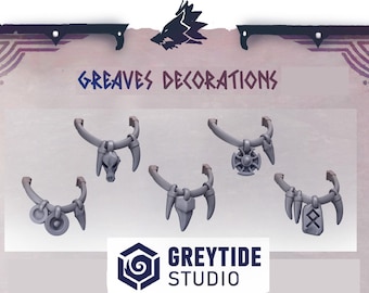 3d Printed Greaves Decorations x 10 Upgrade Bits Primal Hounds Prime Scale Wolf Talisman Upgrade Kitbash Bits Greytide Studio