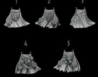 3d Printed Big Cloaks x 5 Primal Hounds Big Scale Upgrade Bits Cape Armor Wolf Pelt Conversion Bits Kitbash Bits Greytide Studio