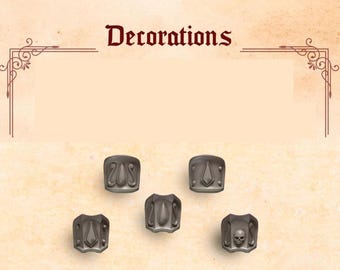 3d Printed Bracers x 10 Crimson Lords Armor Bracer Upgrade Bits Kitbash Bits Greytide Studio