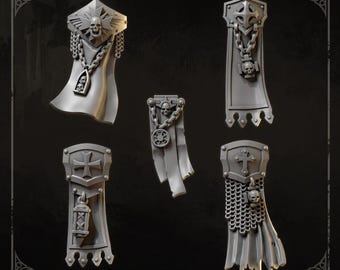 3d Printed Loincloths x 5 Eternal Crusader Big Scale Loincloth Upgrade Bits Kitbash Bits Greytide Studio