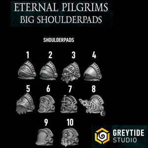 3d Printed Shoulder Pads x10 Eternal Pilgrims Bits Termi Upgrade Bits Armor Upgrade Bits Kitbash Bits Greytide Studio