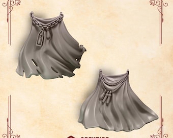 3d Printed Big Cloaks x 5 Crimson Lords Big Scale Upgrade Bits Cape Armor Conversion Bits Kitbash Bits Greytide Studio