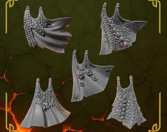 3d Printed Cloaks x 5 Anvil Wardens Scaled Armor Cape Upgrade Prime Scale Flame Bits Conversion Bits Kitbash Bits Greytide Studio