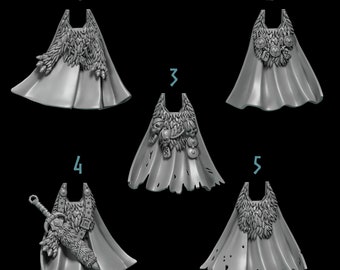 3d Printed Cloaks x 5 Primal Hounds Armor Cape Upgrade Bits Wolf Pelt Conversion Bits Kitbash Bits Greytide Studio