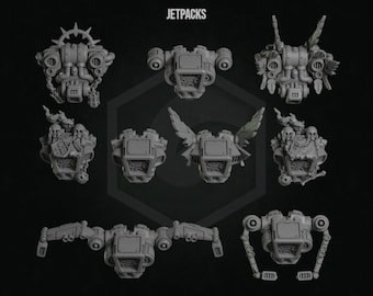 3d Printed Jetpacks x5 Eternal Pilgrims Crusader Jump Pack Jet Pack Templar Upgrade Bits Kitbash Bits Conversion Bits Greytide Studio