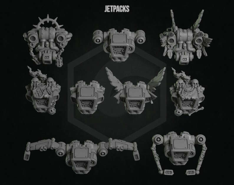 Jet Back Designs 3d Printed Jetpacks X5 Eternal Pilgrims Crusader Jump Pack Jet Pack ...