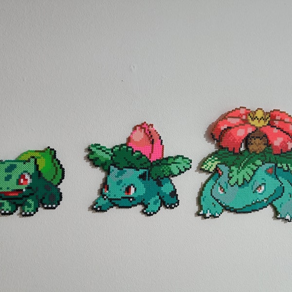 Ligne évolutive Bulbasaur en perles Hama