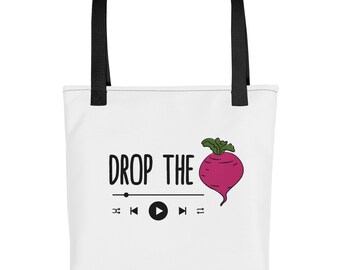 Drop The Beet Canvas Tote, Farmers Market Bag, Yeet the Beet, Drop The Beet Farmer Market Bag Gifts, Made in the USA