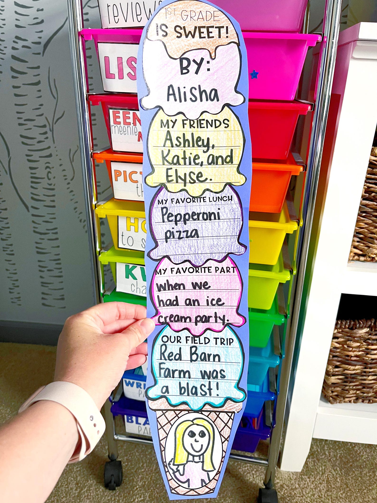 End of Year Ice Cream Craft | Reflection Writing Activity for Pre-k, K ...