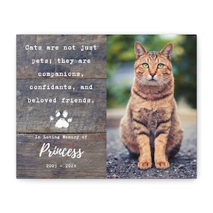 Canvas Print, Cat Memorial Custom Photo Personalized Matte Stretched, Wall Decor, Pet Loss Gift, Cat Memorial Wall Art,