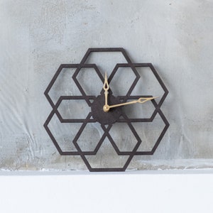 Flower wall clock, Floral wall clock, Geometric wall clock, Minimalist wall clock, Modern wood wall clock, Mandala flower clock