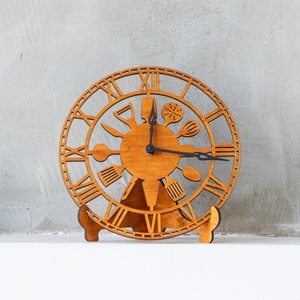 Kitchen wall clock with number, Kitchen clock for wall, Utensil clock, Kitchen tools clock, Cooking wall clock, Cooking tools clock