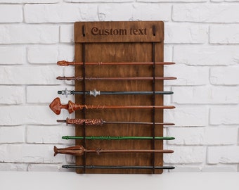 Wand holder wall mount, Magic wand display, Wizard wand stand, Wooden wand storage, Multiple wand holder, Wand organizer, Wand rack