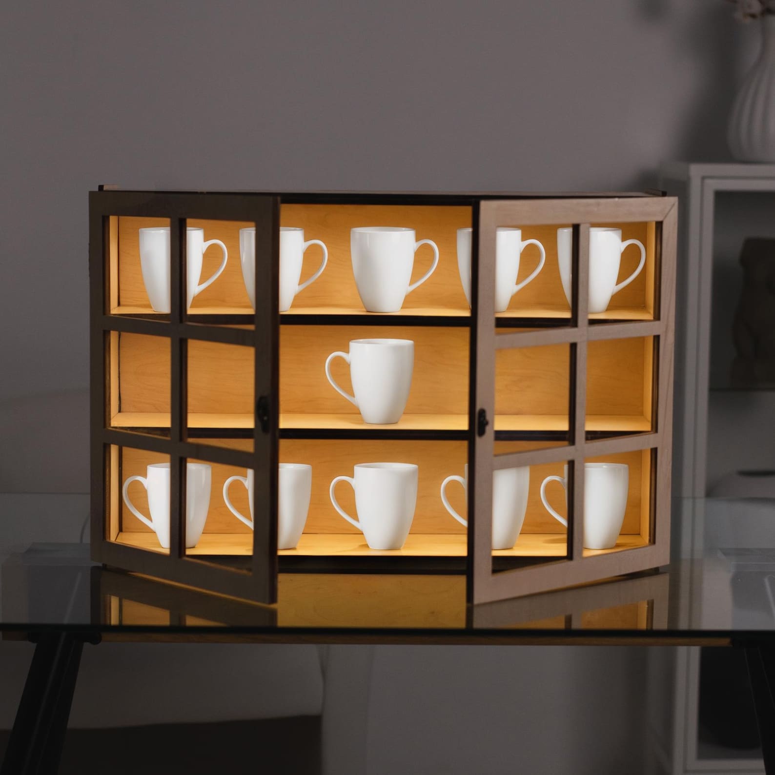 Image showcasing Coffee Mug Wall Shelf, Coffee Cup Holder Wall Mount, Mug Display ...