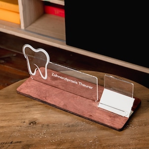 Porta cartão de visita de dentista, placa de identificação de dentista, porta cartão de visita para mesa, placa de nome odontológico, suporte de cartão de visita, decoração de escritório odontológico