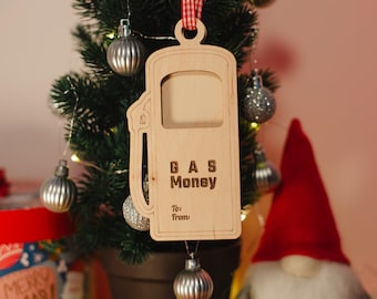 Adorno de dinero para gasolina personalizado, soporte para dinero para gasolina, adorno para lata de gasolina, adorno para porta efectivo, adorno navideño de dinero, adorno para porta dinero