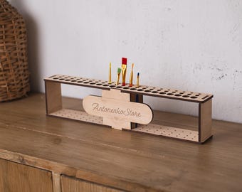 Paint brush holder custom, Paint brush rack, Personalized paint brush holder, Paint brush stand, Artists brush display, Paint brush storage