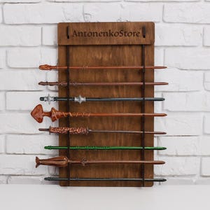 Wooden wand display stand, Wand holder wall mount, Wizard wand display holder, Magic wand display stand, Magic wand storage, Wand rack