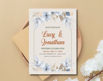 Elegant Wedding Invitation with Floral Design