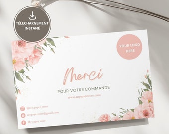 Carte de remerciement commande à personnaliser sur Canva