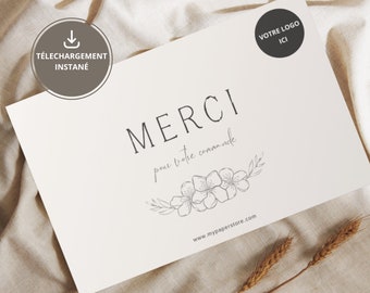 Carte à personnaliser sur Canva merci pour votre commande, Carte de remerciement commande pour votre entreprise