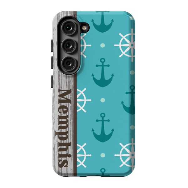 Personalized Nautical Tough Phone Case with Gloss Finish