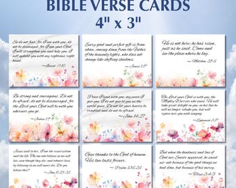 Printable Bible Verse Cards: Summer Floral Scripture, Lunchbox Notes (PDF Download)