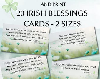 Biglietti di benedizioni irlandesi: citazioni di saggezza celtica, regalo per il giorno di San Patrizio (download PDF)