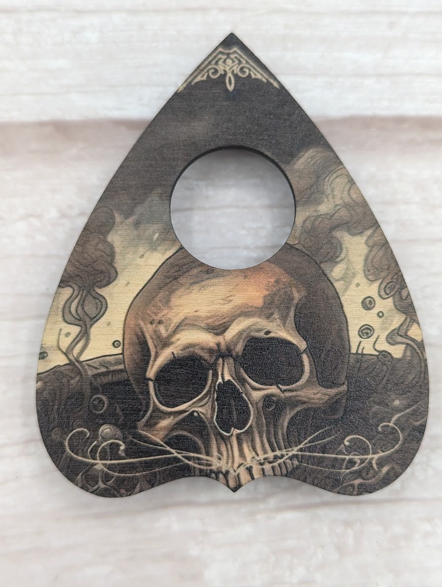 Ouija Planchette for Spirit Talking Board in Fortune Teller Hands with